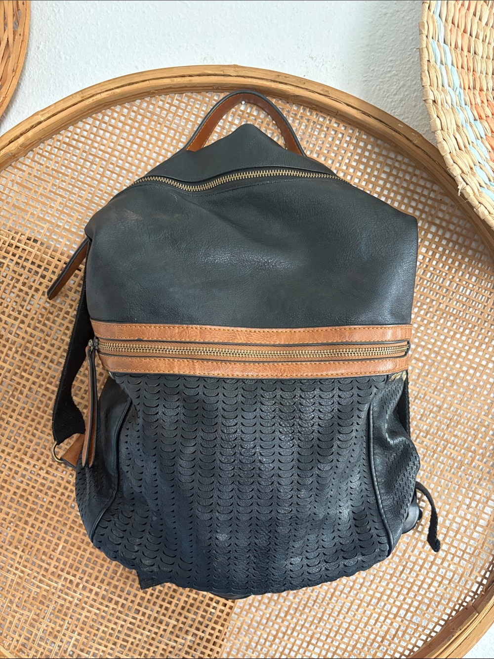 Free People Vegan Leather Studded Backpack - Casual Everyday Bag
